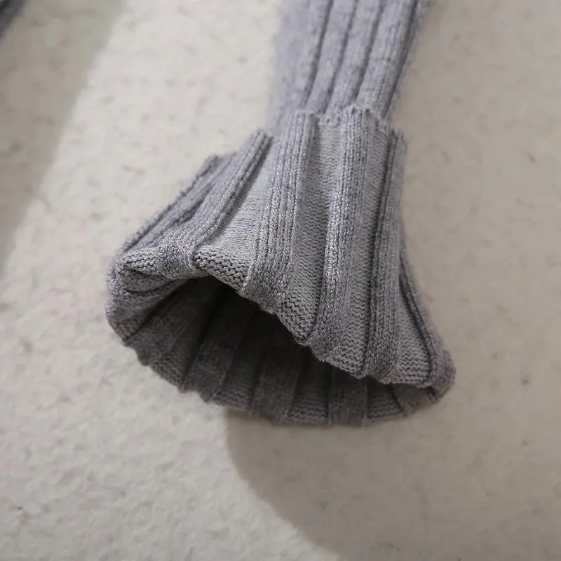 

New Korean Fashion Sweater Dress 2020 Autumn Winter Knit Wear Women V-Neck Buttons Belt Deco Long Sleeve Pink Grey Knitted Dress