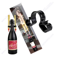 6pcs double champagne bottle sparkler nightclub party candle firework birthday safety sparkling ice fountain plastic clip holder