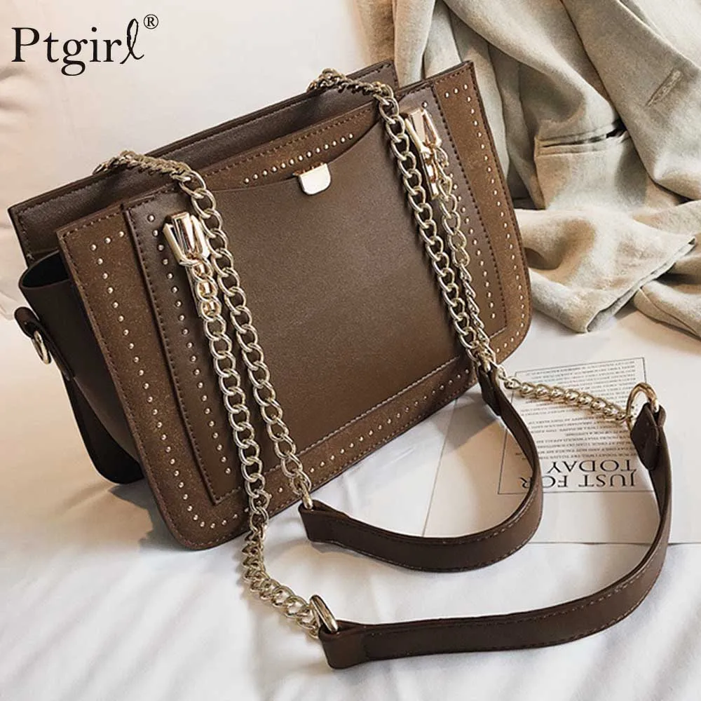 Роскошная сумка с заклепками женская дизайнерская брендовая Сумка тоут