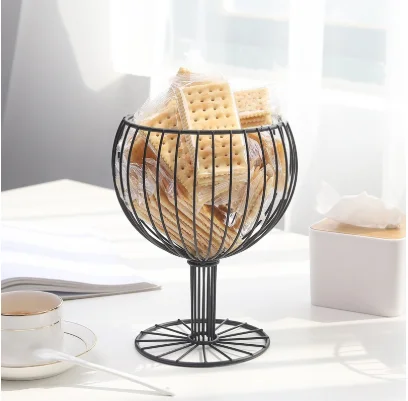 Форма чашки вина декоративная металлическая проволока корзина для фруктов