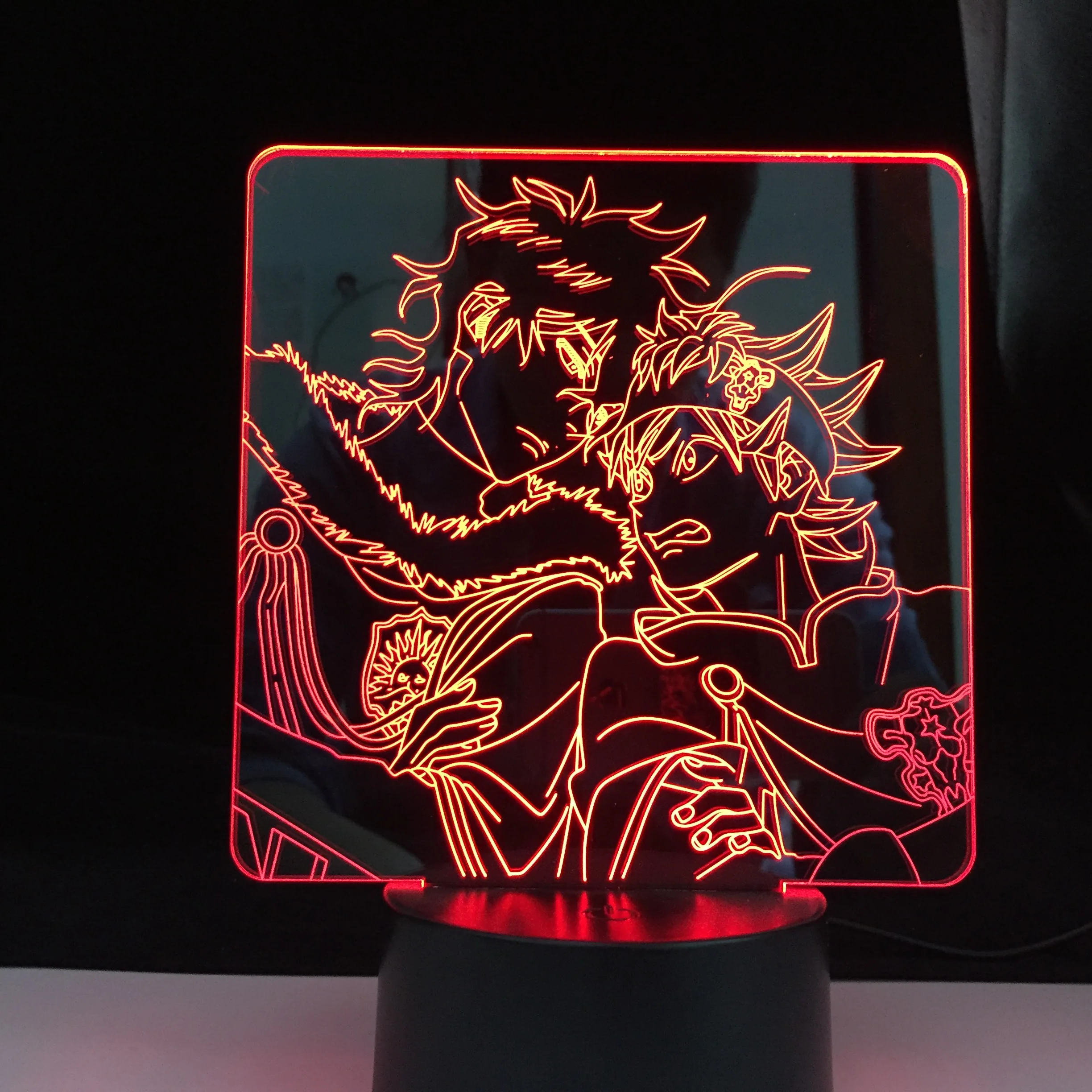 

Anime Black Clover Yuno and Asta LED Light for Bedroom Decor Nightlight Kids Birthday Gift Manga Night Light Room Table 3D Lamp