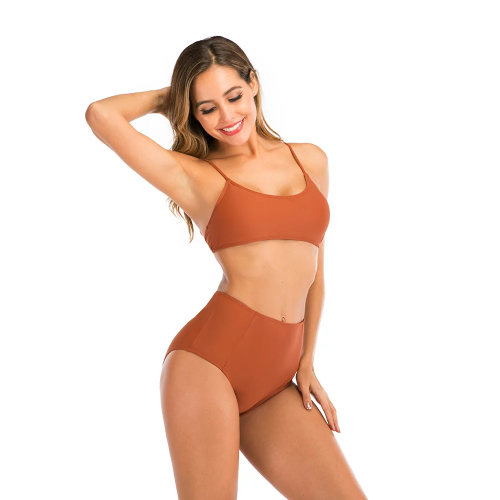 

2021 swimsuit sexy high waist double split bikini