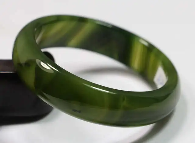 VERY FINE RARE NATURAL DARK GREEN JADEITE stone BRACELET BANGLE | Украшения и аксессуары