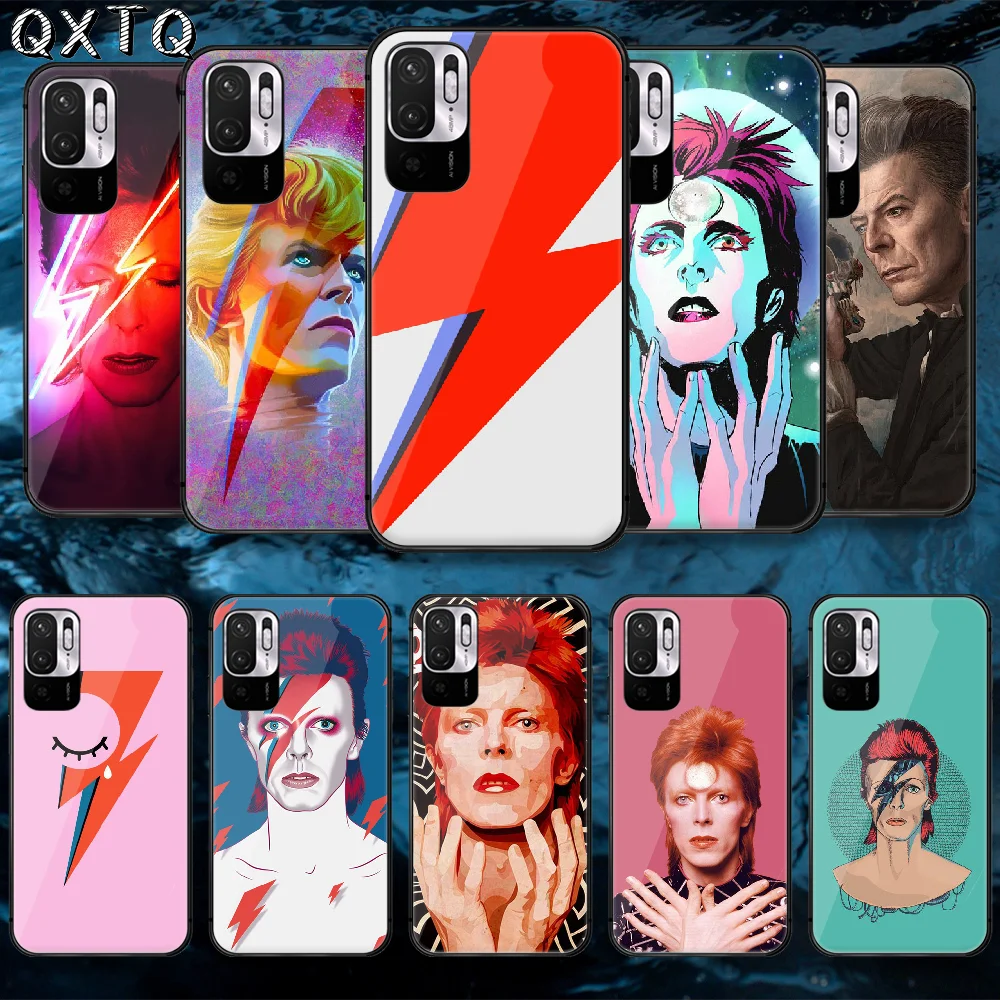 

QXTQ David Singer Bowies Tempered Glass Phone Case Bag Cover For Xiaomi Redmi Note 7 8 9 10 A C T S Pro K 30 40 Back