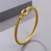 new classic gold color stainless steel bracelet homme luxury bracelets bangle for women pulseiras fashion jewelry