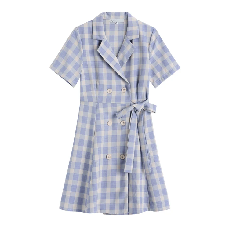 

CMAZ Japanese Plaid Loose Dresses Leisure Lovely Korean Waist Elegant Colorful Dress for Women 2021 4134#