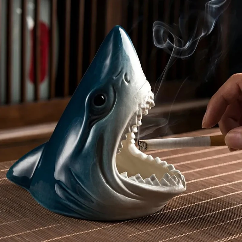 

Shark Mouth Ashtray Retro Trend Creative Ashtray Car Ash Holder for Car Interior Living Room Home Office Accessories