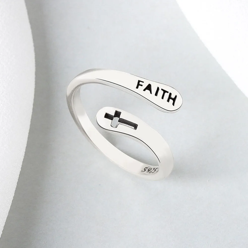 

Hip Hop Rock Contracted Cross Ring Geometry Faith Engagement Ring Finger Ring Women Jewelry Gifts