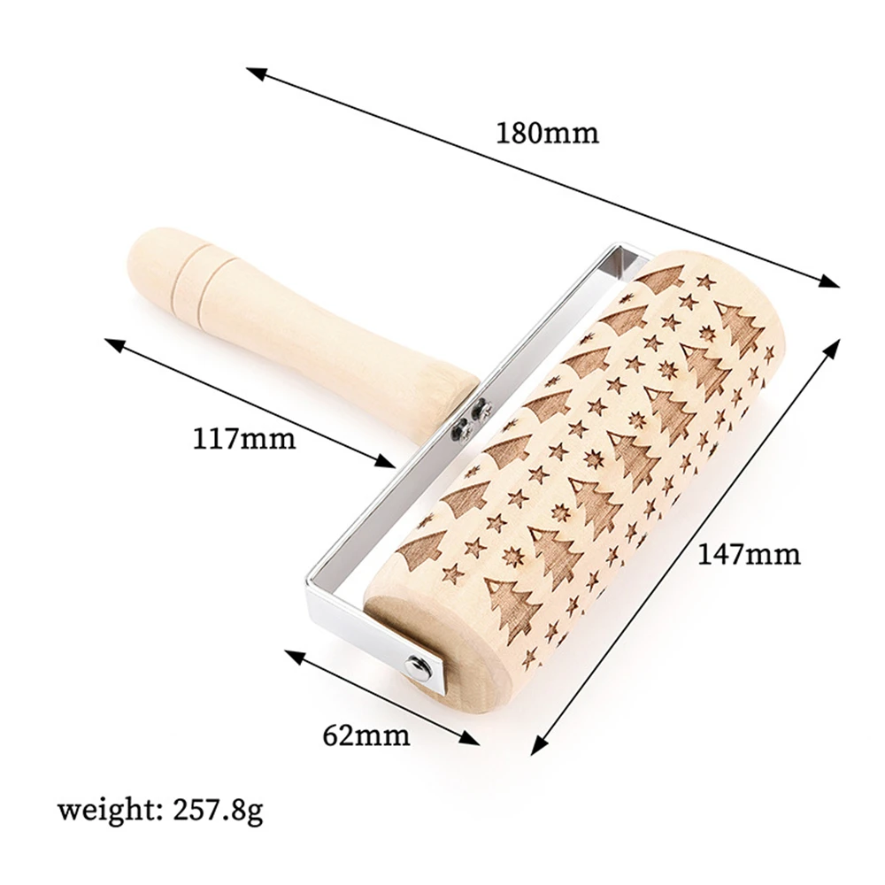 Деревянные рождественские Скалки с тиснением Скалка печенье для
