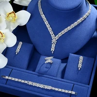 be 8 luxury cubic zirconia necklace bracelet earrings and ring set full 4pcs dubai jewelry set for women dress party s489