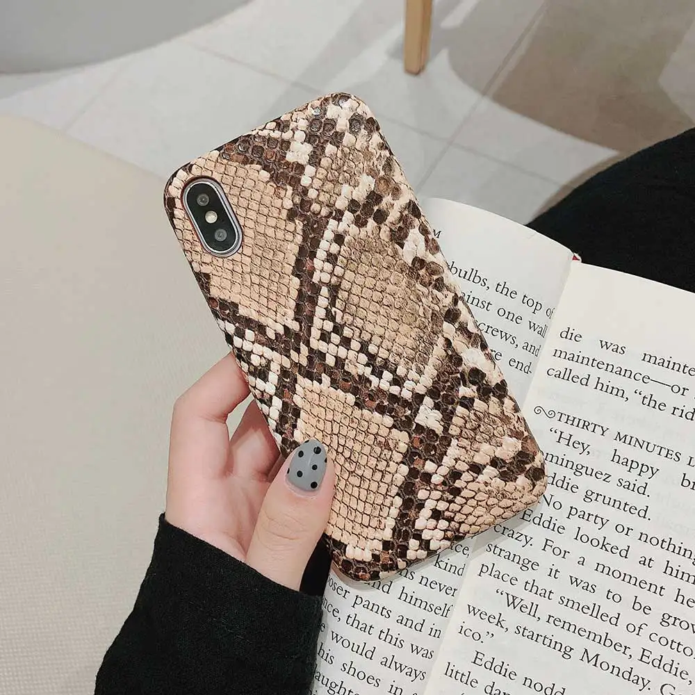 Новая текстура змеиной кожи PU кожаный чехол для iPhone 11 Pro Max 6 6s Plus 7 Plus 8 8Plus X XR XS Max мягкий чехол для телефона Coque Fundas