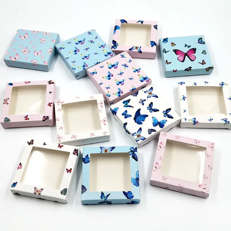 

NEW 50pcs wholesale price eyelash packaging box lash boxes packaging faux mink lashes square round empty case bulk