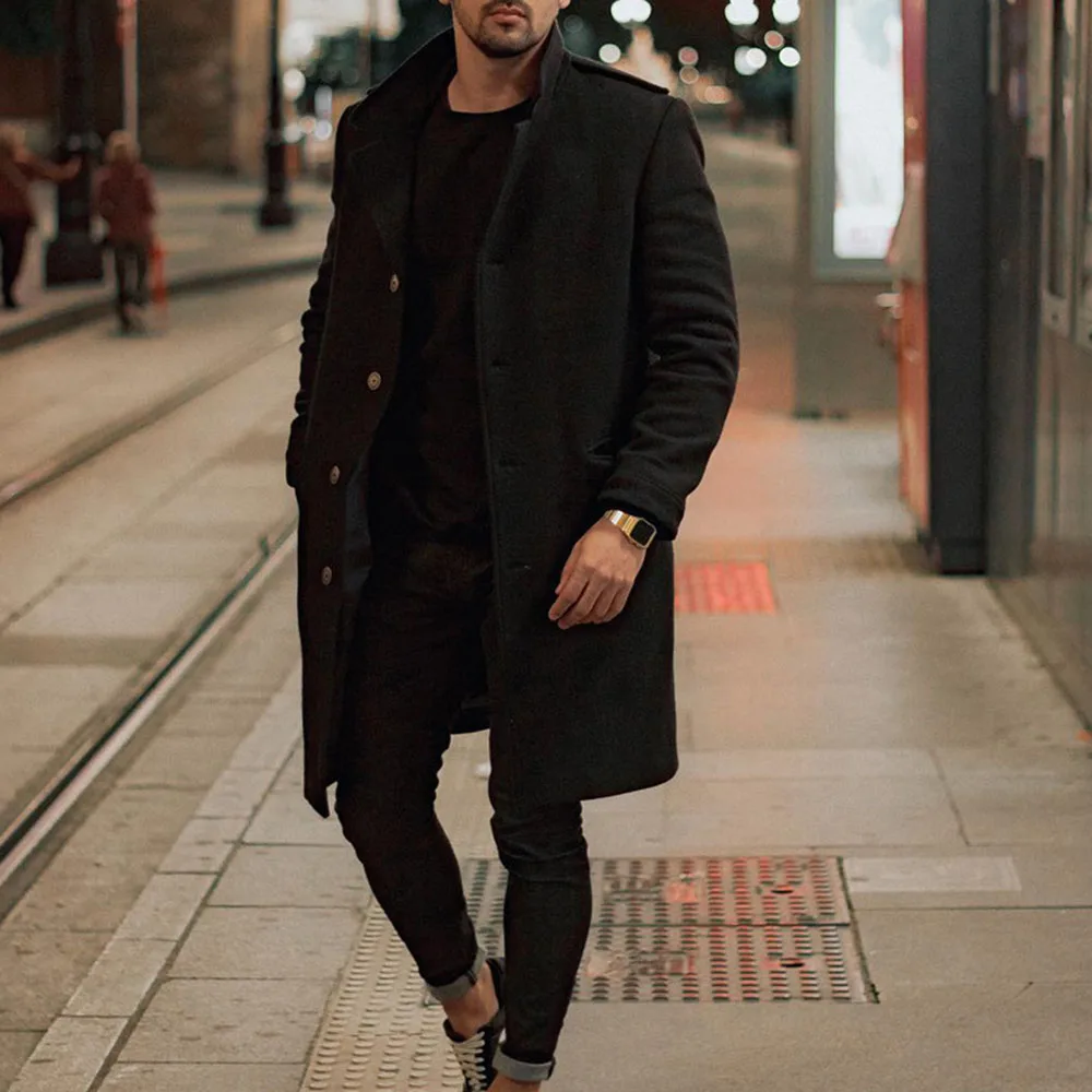 Мужское зимнее пальто новое шерстяное мужское качественное Брендовое модное