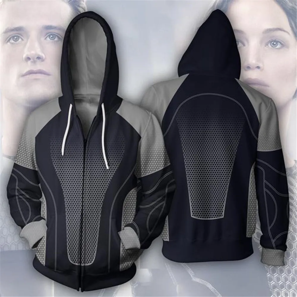 Толстовка с капюшоном Katniss Everdeen для косплея толстовка 3D принтом на молнии