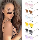 Новинка Модные прямоугольные солнцезащитные очки без оправы квадратные винтажные очки роскошный дизайн унисекс Ретро оправа градиентные очки UV400 очки