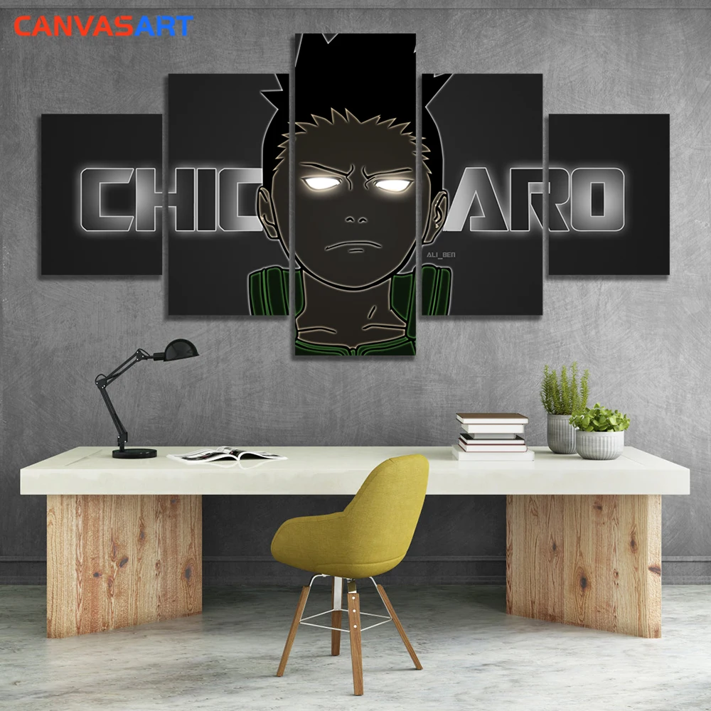 Холст искусство 5 шт. HD картинки Nara Shikamaru настенные для Гостиной в рамке Cuadros Decoracion