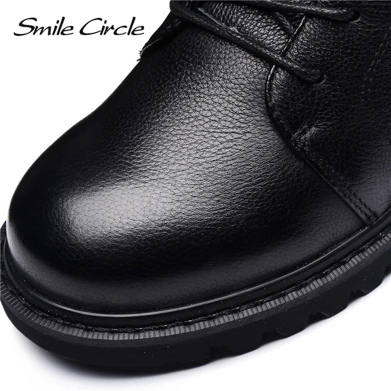 Smile Circle/Зимние ботильоны Женская обувь на платформе Модные ботинки из