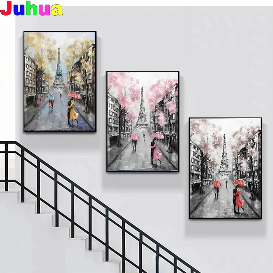 

Romantic City Lovers Paris Tower diy Diamond Painting full square/round drill landscape diamond embroidey mosaic art home decor