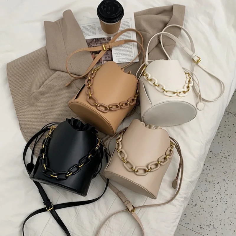 

Fashion Bucket Bags for Women High Quality PU Leather Handbags Ladies Shoulder Bags 2021 Brand Design Crossbody Bag Female Purse
