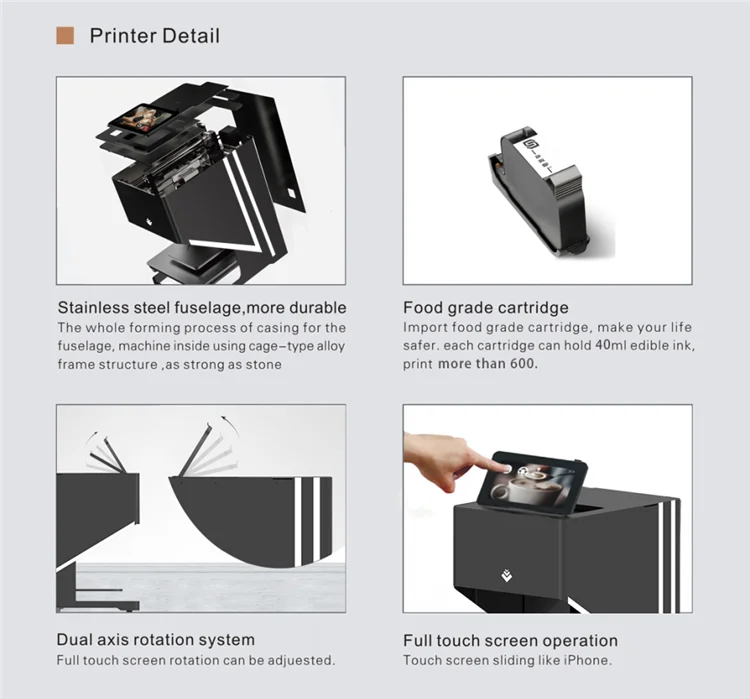 Кофейный 3D-принтер для латте устройство печати на коричневых чернилах селфи