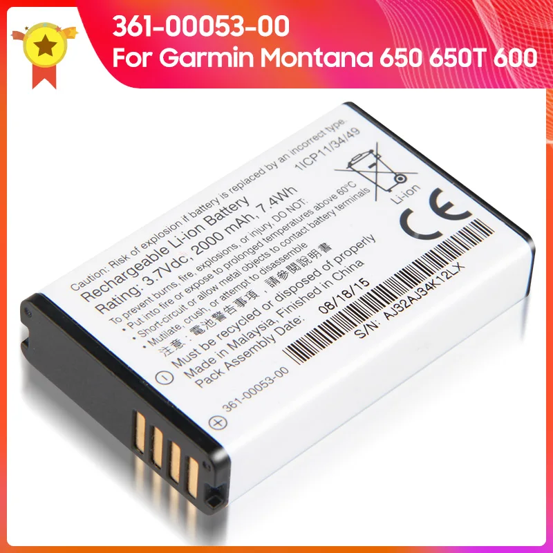 

Подлинная сменная батарея 361-00053-00 361-00053-04 для Garmin Монтана 650 650T 600 VIRB GPS батарея 2000 мАч 3,7 в Втч