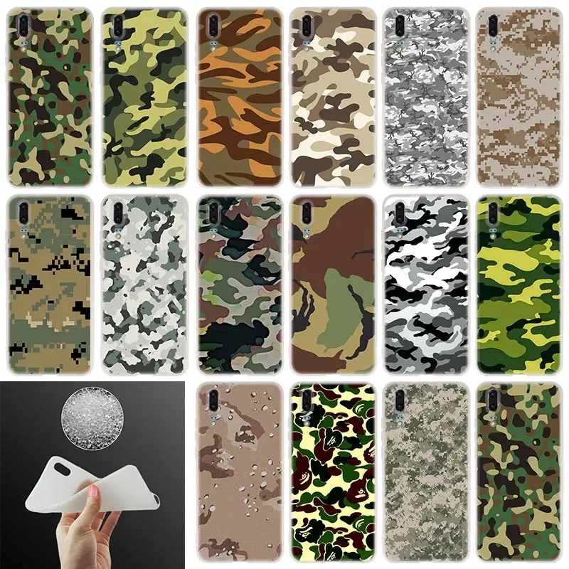 Силиконовый чехол для телефона с камуфляжным рисунком камуфляжный военный