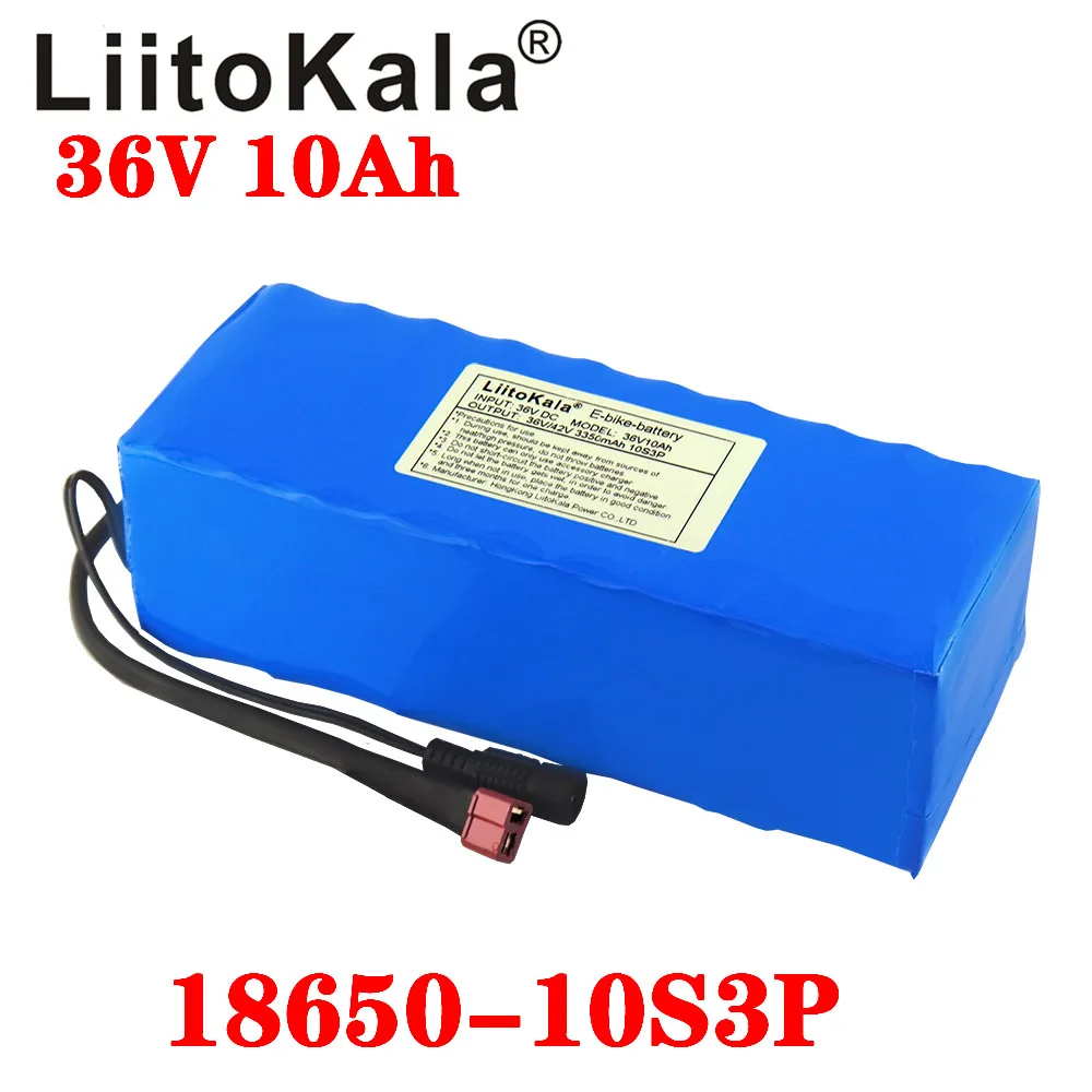 

LiitoKala 36V 10S3P 10Ah 500W High power capacity 42V 18650 lithium battery pack ebike electric car bicycle motor scooter BMS