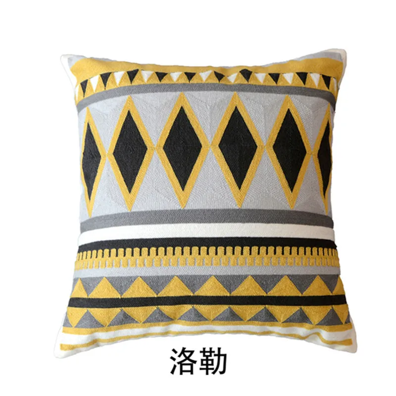 

Abstract Print Sofa Cushion Cover Nordic Geometry Cushion Cushion Modern Model Room Cushion Embroidered Flower Back Bag
