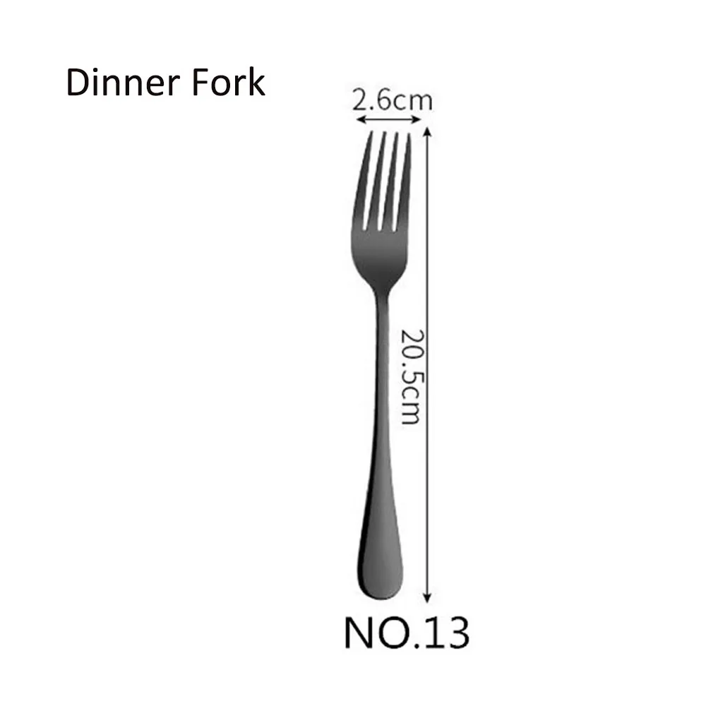 NO13 Dinner Fork Обеденный из нержавеющей стали вилка Корея красочные десерт пирог вилка длинная ручка Золотой синий черная Вилка Набор для отеля вечерние Прямая - Цвет: NO13 Dinner Fork
