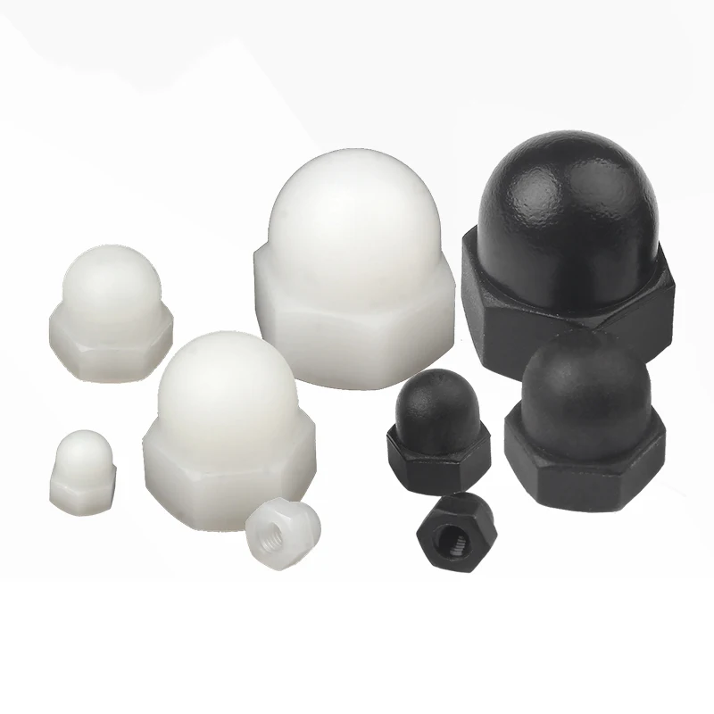 

80Pcs M3-M12 Black or White Decorative Plastic Acorn Nuts Assortment Kit Set Protection Dome Head Decorate Cap Hex Cover Nuts
