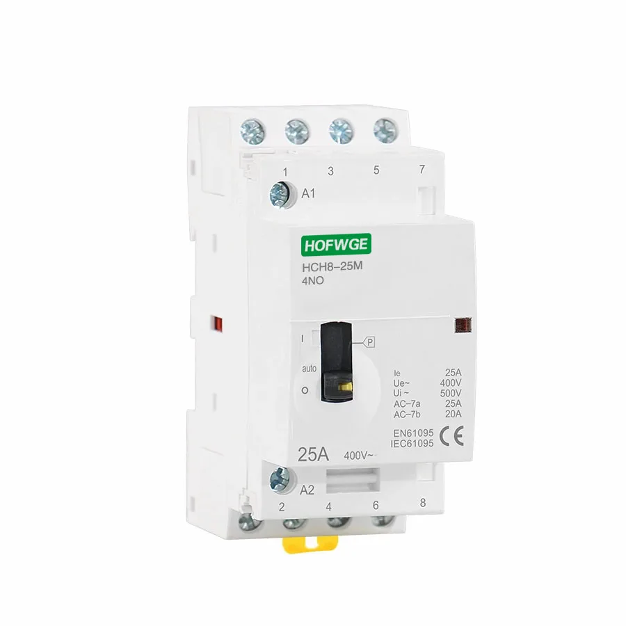 HCH8-25M 4P 25A 220V Din Rail Household AC Modular Contactor With Manual Control Switch 4NO 2NO2NC or 4NC | Обустройство дома