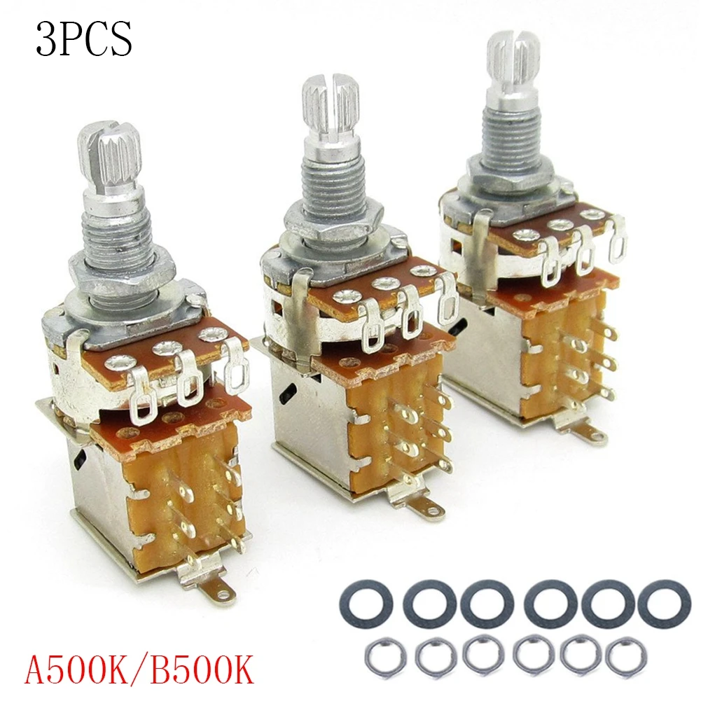 3 упаковки A500K/B500K потенциометр звука/громкости для гитары Gibson Les Paul переключатель