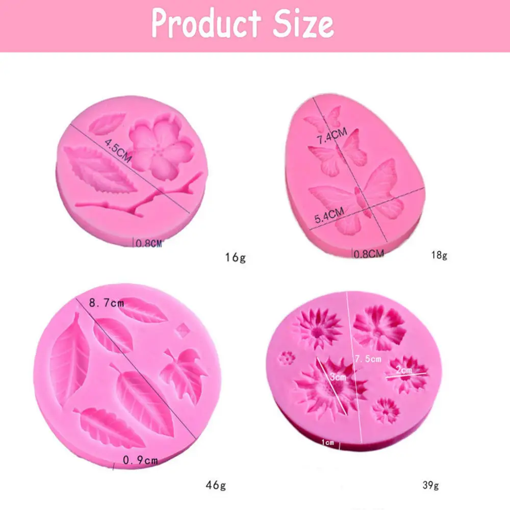 

4 Pcs Butterfly Mold Silicone Baking Accessories 3D DIY Sugar Craft Chocolate Cutter Mould Fondant Cake Decorating Tool