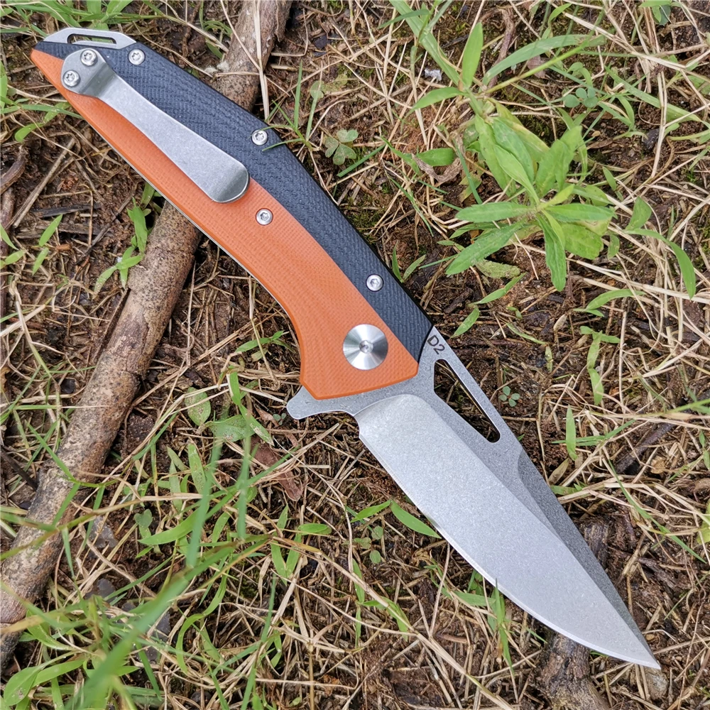 Ножи черного цвета с ручкой G10 стальное лезвие D2 складной нож для повседневного