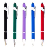 500pcslot promotional gift custom logo soft touch ballpoint pen with stylus premium metal pen