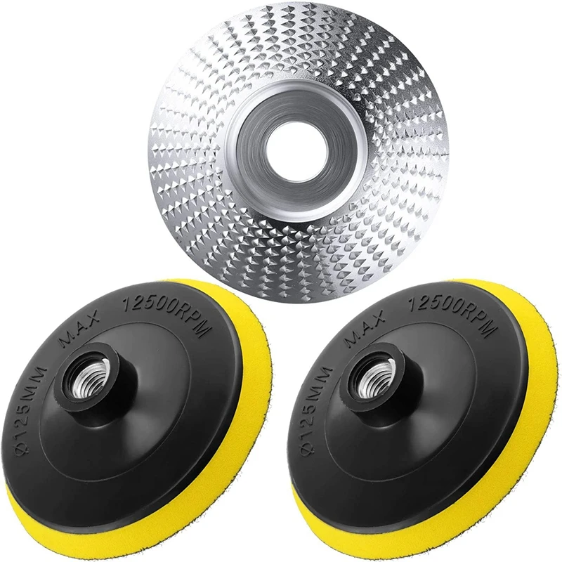 

Угловой шлифовальный диск, шлифовальный диск из карбида вольфрама для дерева, абразивный диск для резьбы, подложка с крючком и петлей 5 дюйм...