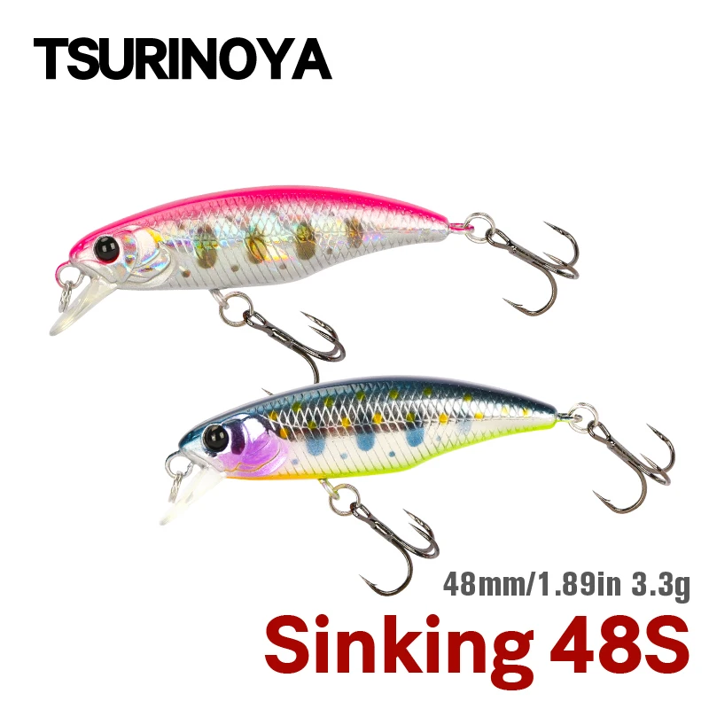 TSURINOYA 48S Рыбалка Тонущая приманка гольян воблеры DW69 48 мм 3 г Джеркбейт жесткая