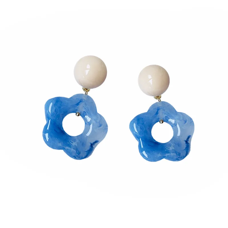 

S925 Original Summer Romantic Small Fresh Resin Earrings 2021 New Earrings Fashion Classic Earrings Female Trend