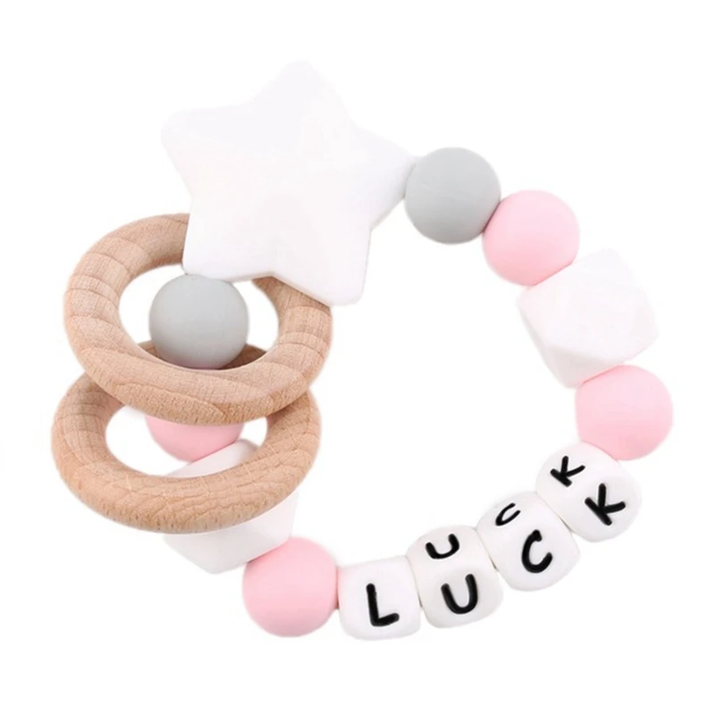 Укусы 1 шт детский силиконовый Прорезыватель на заказ именной браслет