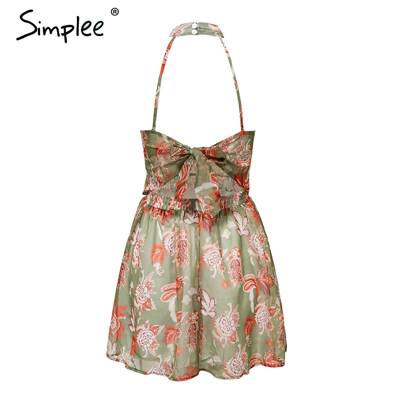 Женское летнее платье Simplee с богемным цветочным принтом 2019 пикантное элегантное