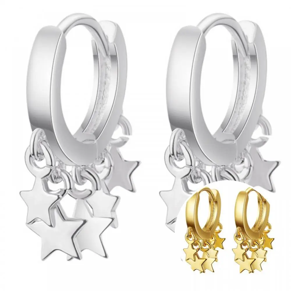 

Fashion Women Star Pendant Huggie Earrings Piercing Party Club Jewelry Gift