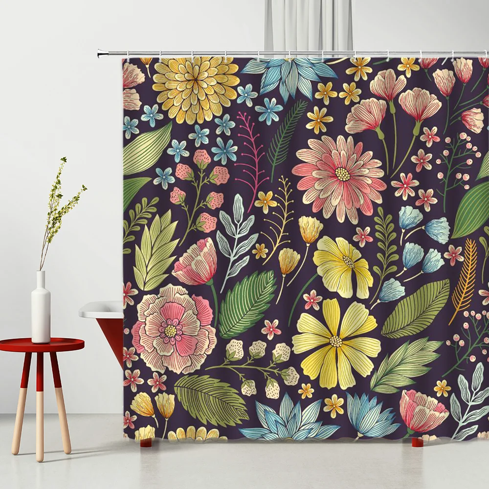 

Landscape Shower Curtains Africa Tropical Plants Bathroom Household Items Waterproof Polyester Fabric Photography Background