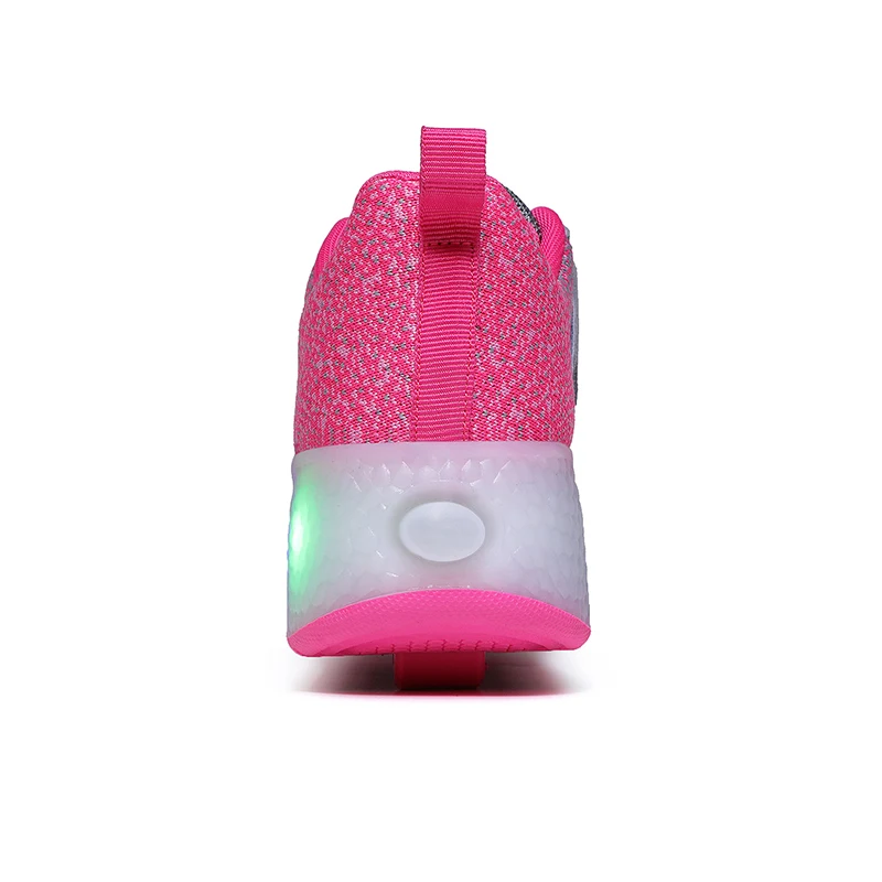 Роликовые кроссовки с usb зарядкой модные для девочек и мальчиков светодиодный