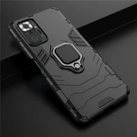 magnetic metal ring stand armor shockproof case for xiaomi redmi note 10 pro max soft tpu bumper hard pc protective back cover