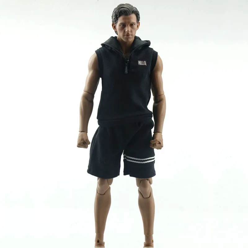 

1/6 Scale Men's Casual Loose Sports Style Basketball Uniform Sleeveless Hoodie Shorts Suit for 12 Inch Action Figure