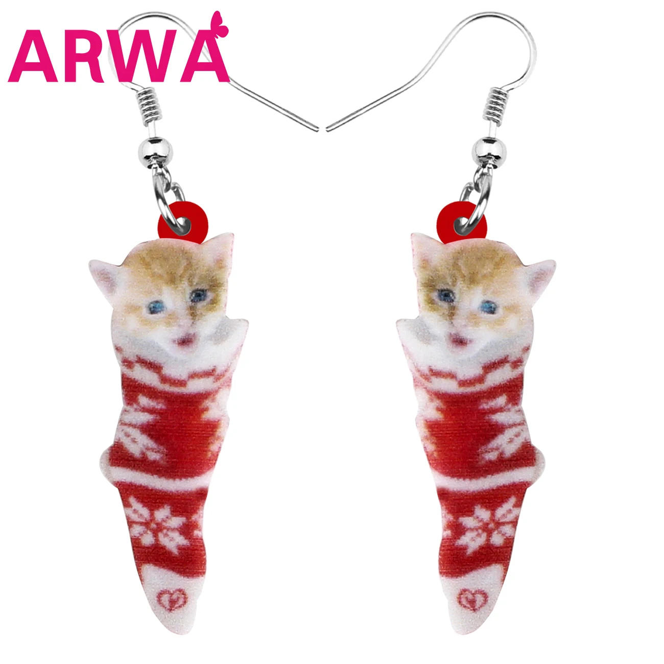 Bonsny акриловые рождественские носки короткошерстая кошка котенок