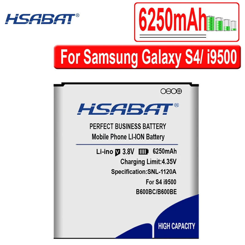 HSABAT 6250 мА/ч, B600BC B600BE Батарея для samsung Galaxy S4 SIV i9500 S4 активный I9295 i9505 i9502 i9508 g7106 i9158 i9506 Grand 2
