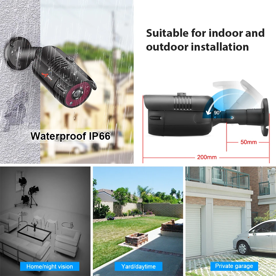 ANRAN Security Cameras System 1080P Video Surveillance Kit Home CCTV 8CH 2MP 8PCS Outdoor AHD Camera | Безопасность и защита