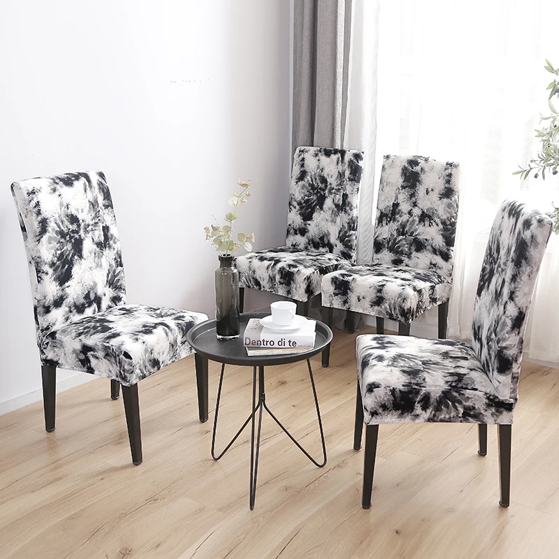 4/5/6 Pieces Chair Cover Chair Covers for Weddings Slipcovers Stretch Removable Dining Seat Seat Covers Housse De Chaise - Цвет: K312-B