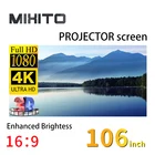 MIXITO 16:9 проектор металлический Шторы 106 110 дюймов Анти-светильник Экран Офис Портативный 3d высокой четкости  Улучшенная картинка